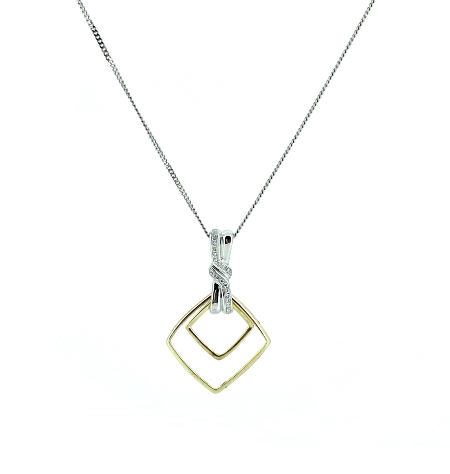 Pendentif pour femme en or 14k, 25 diamants pour 0.10 carat - PK1079DWT - Divers