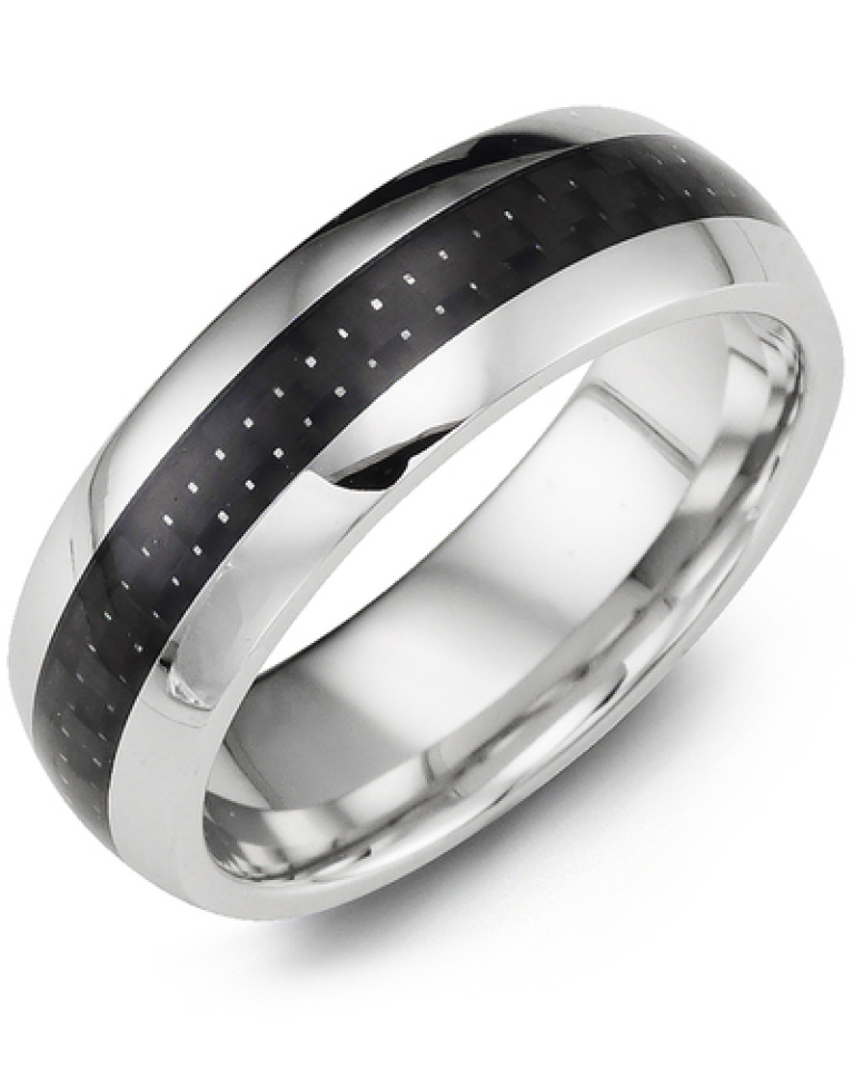 Bague pour homme en cobalt et fibre de carbone - MHN700BR - Madani