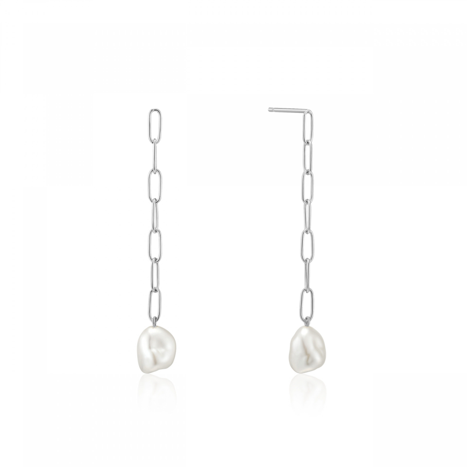 Boucles d'oreilles argent 925, perle pendante - E019-05H - Ania Haie