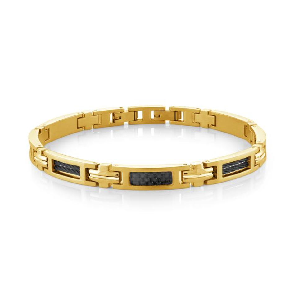 Bracelet pour homme en stainless et fibre de carbone - SMB507 - Italgem