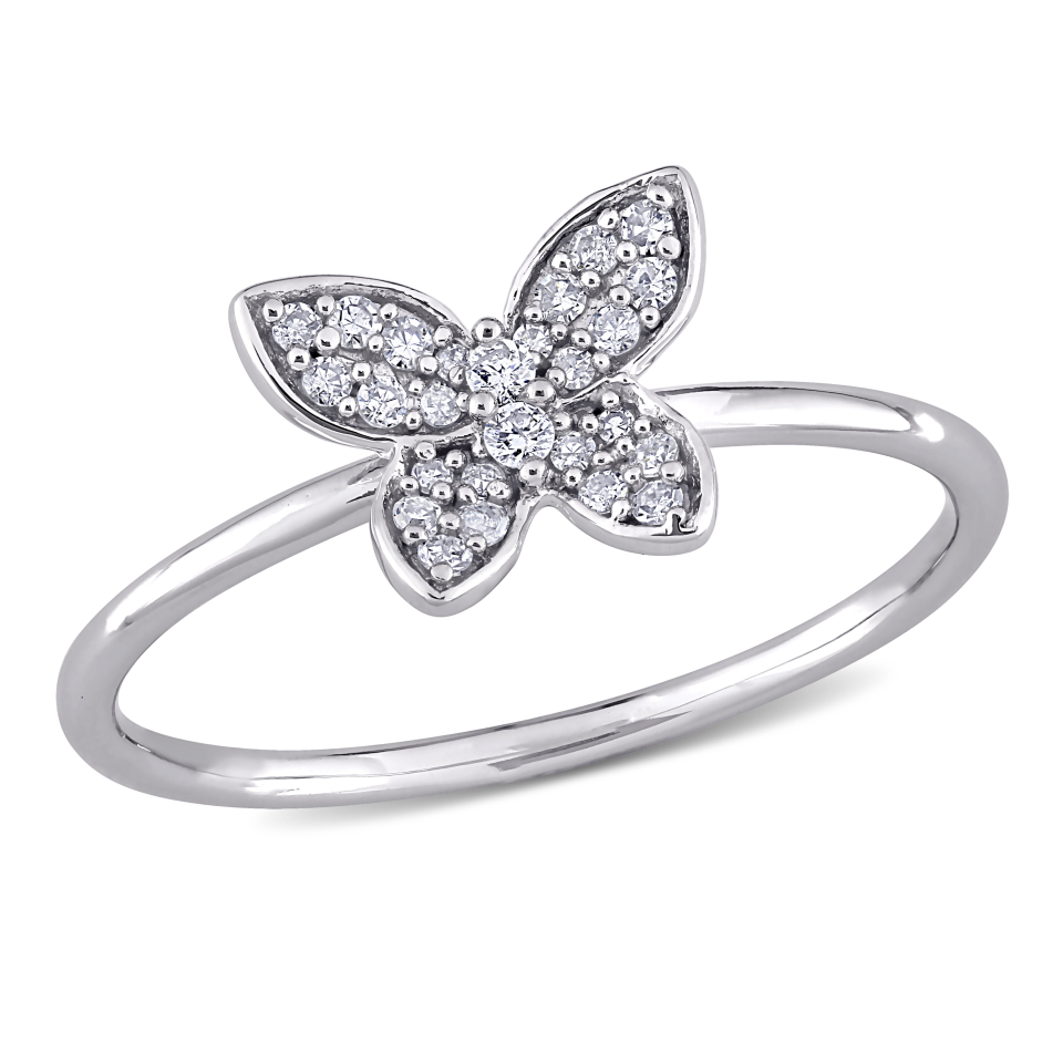 Bague pour femme en or 10k, 0.13 carat de diamants, papillon - FC28JB-390A - Delmar
