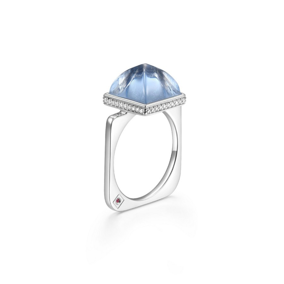 Bague pour femme en argent 925, cubic zirconium, quartz laboratoire - R4LAJABVAC - ELLE