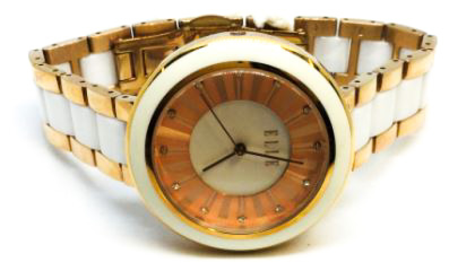 Montre femme, stainless, céramique blanche, 12 pierres - W20290B03C - ELLE