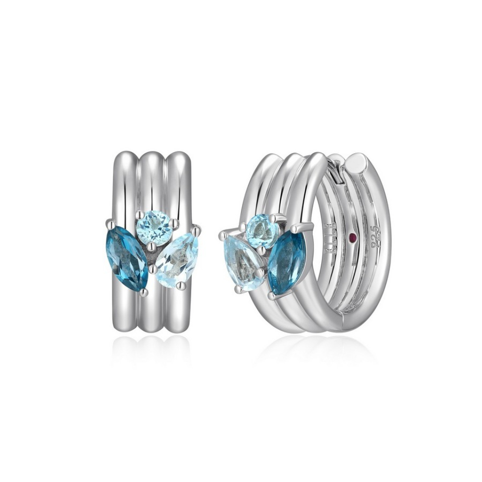 Boucles d'oreilles pour femme en argent 925, topazes - R2LCT4K28F - ELLE