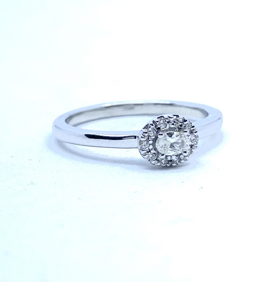 Bague pour femme en or 10k, 0.15 carat de diamants - AMRRE-15631 - Ammar