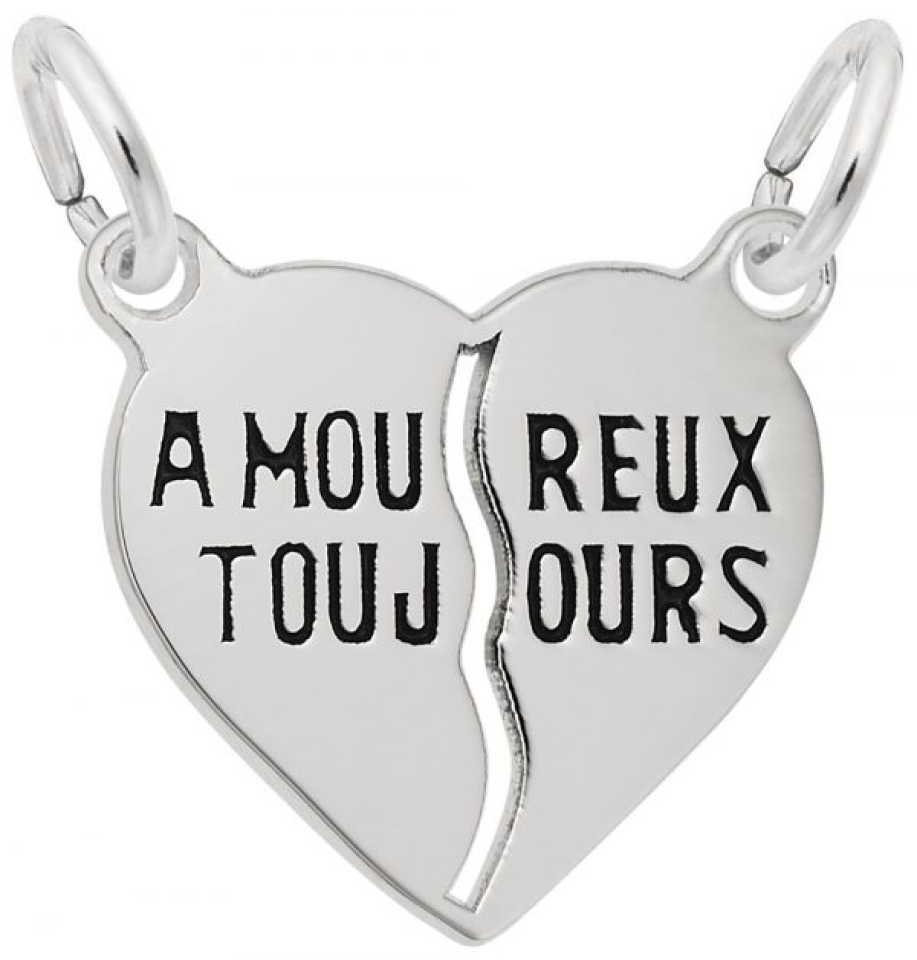 Pendentif en argent 925, coeur 