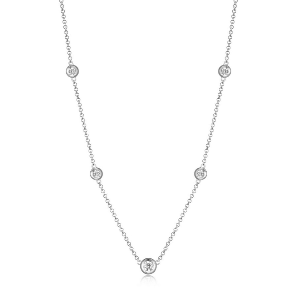 Collier pour femme en argent 925, 5 zircons - R0LBK20048 - ELLE