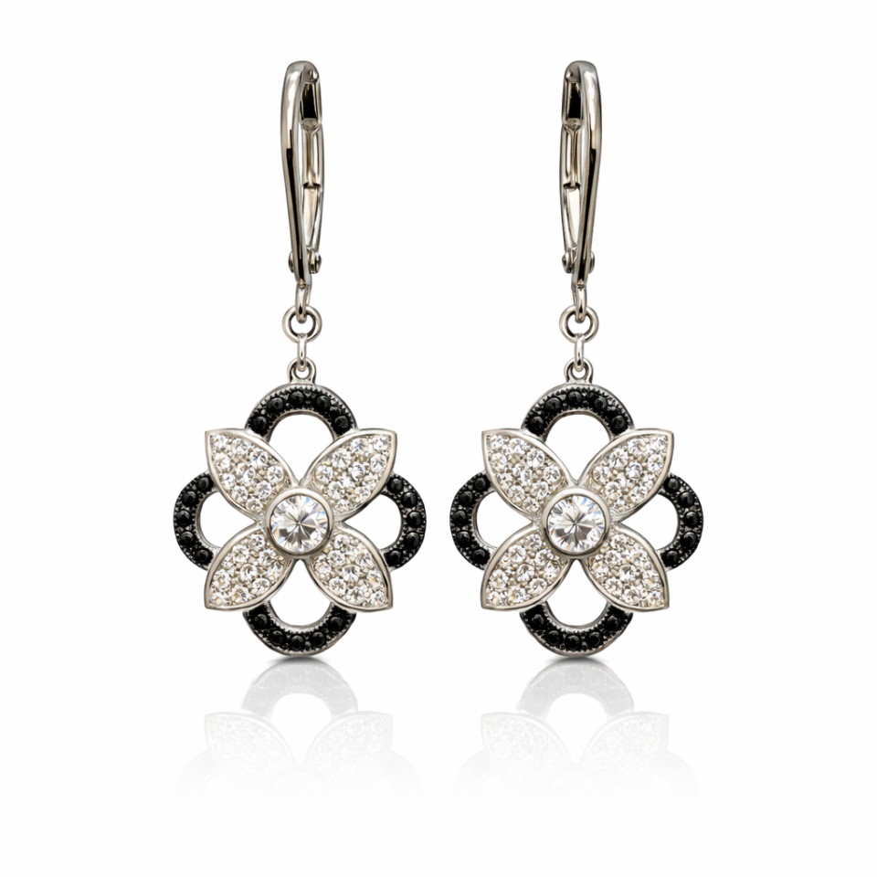 Boucles d'oreilles pour femme en argent 925, cubic zirconium - BO574 - Divers