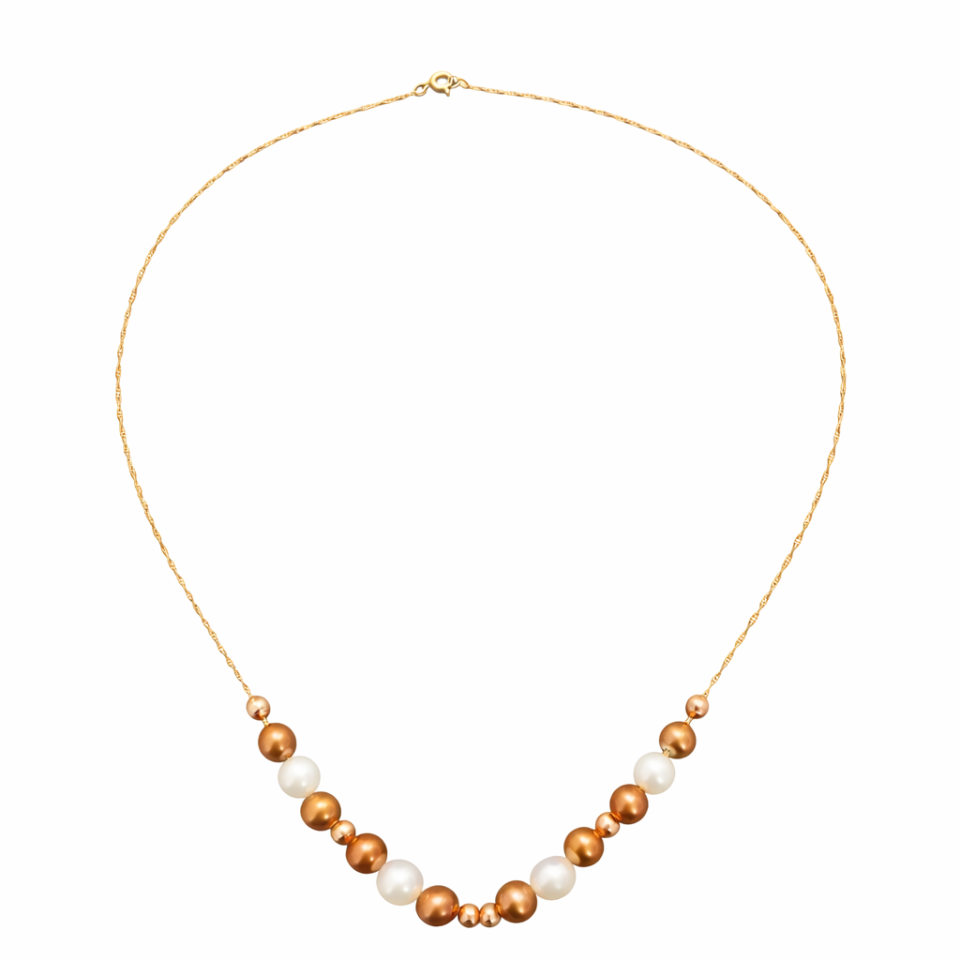 Collier de perles d'eau douce pour femme en or 10k - NWKP0804 - Divers