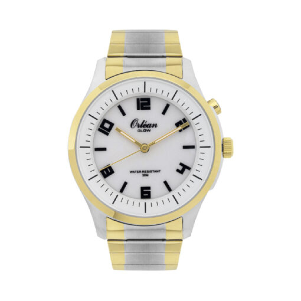 Montre pour homme en stainless, bracelet élastique, 3ATM. lumière - ME3234G - Orléan