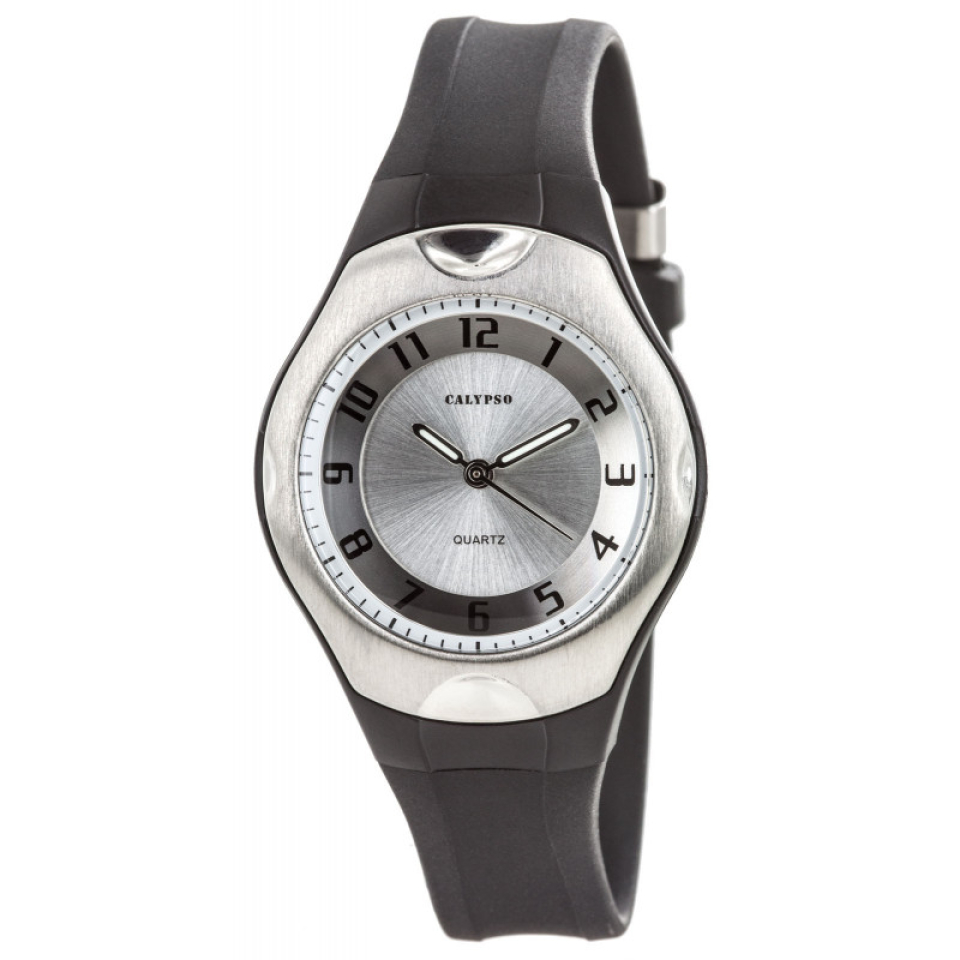 Montre stainless, bracelet silicone, 5ATM