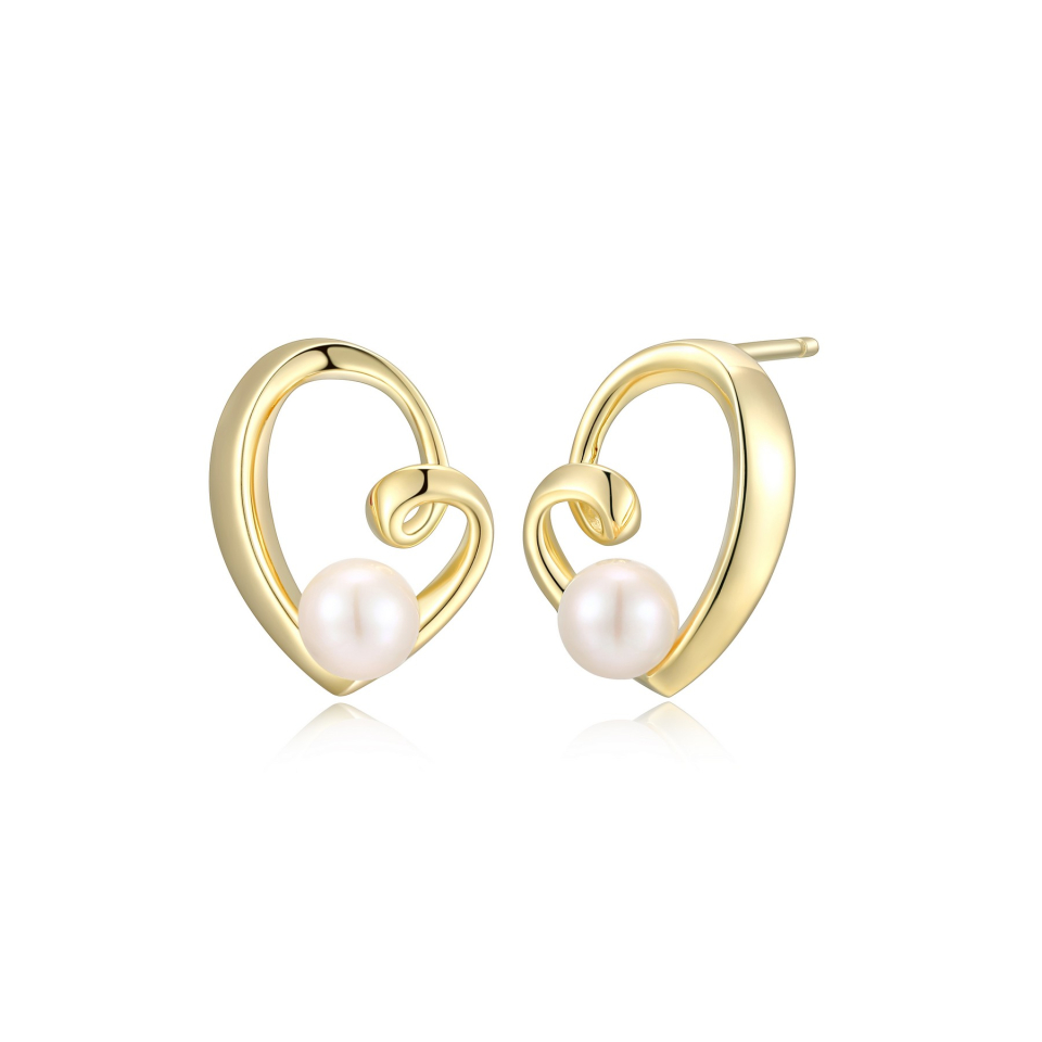 Boucles d'oreilles pour femme en argent 925, perles, coeurs