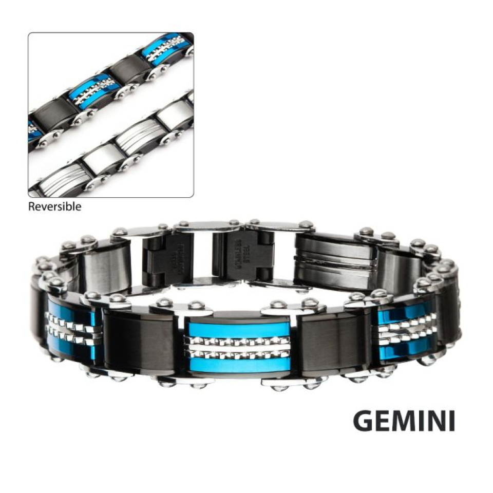 Bracelet réversible pour homme en stainless - BR175111 - Inox