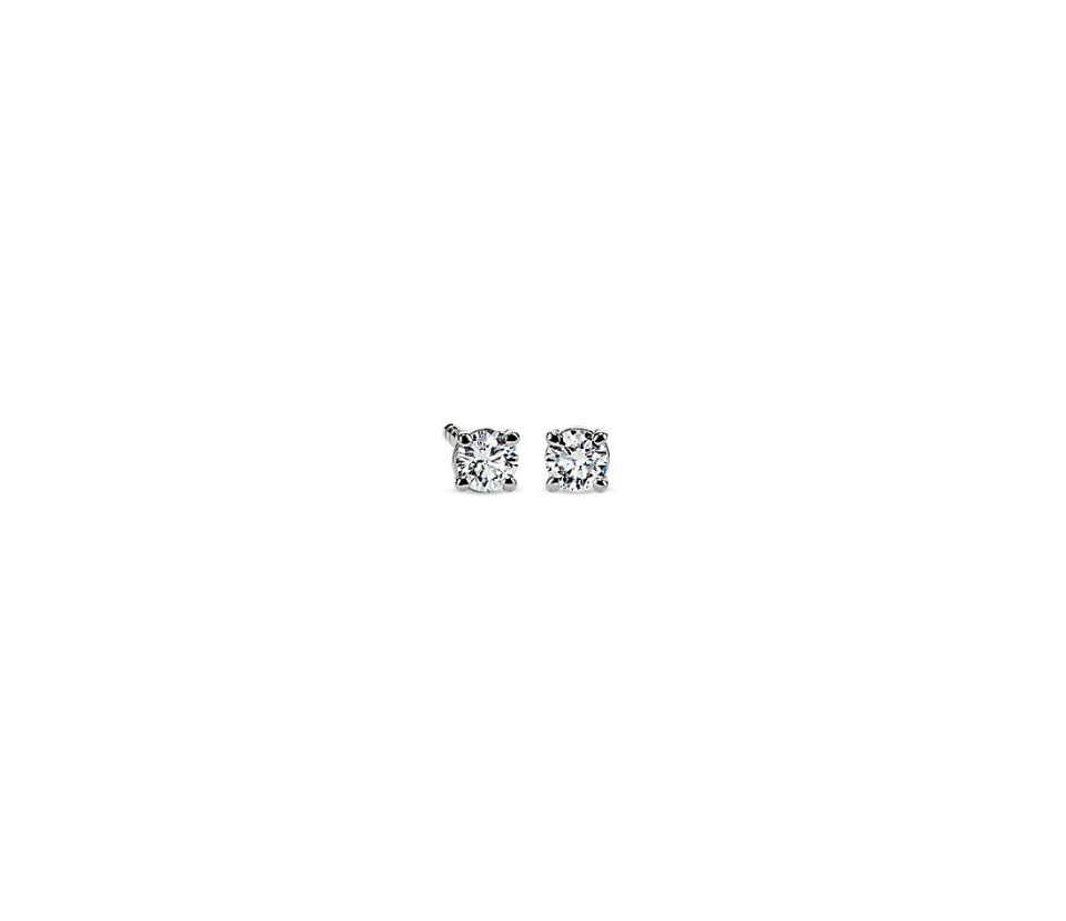 Boucles d'oreilles or 18K/14K, 2 diamants SI-2, I pour 0.4 carat total - EE2067W/40-18 - Corona