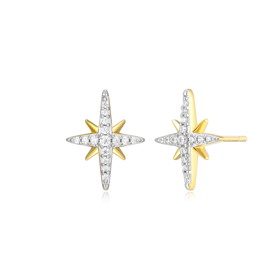 Boucles d'oreilles pour femme en argent 925, 0.126 carat de diamants laboratoires, étoiles - S2ARF8KH00 - M by Monte Luna