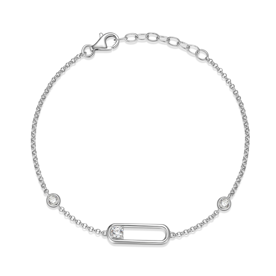 Bracelet pour femme en argent 925, cubic zirconium