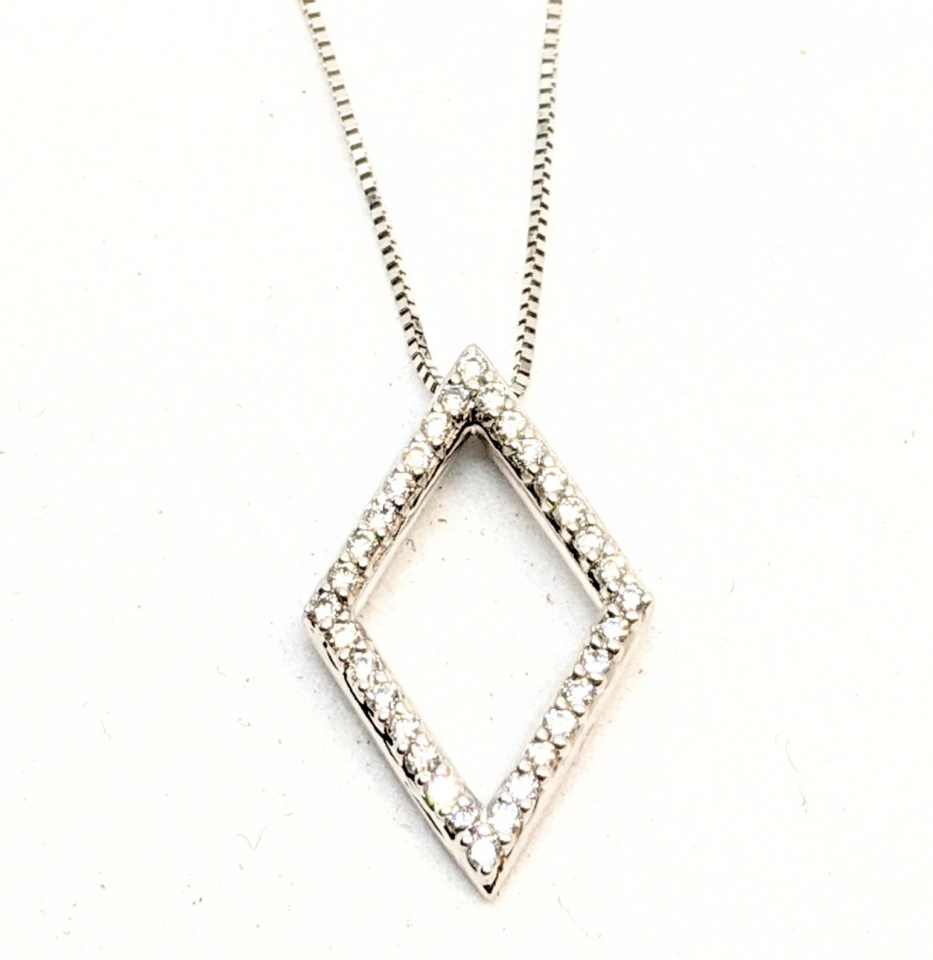 Pendentif or 10K canadien, 32 diamants pour 0.16 carat total, losange - DD3133 - Corona