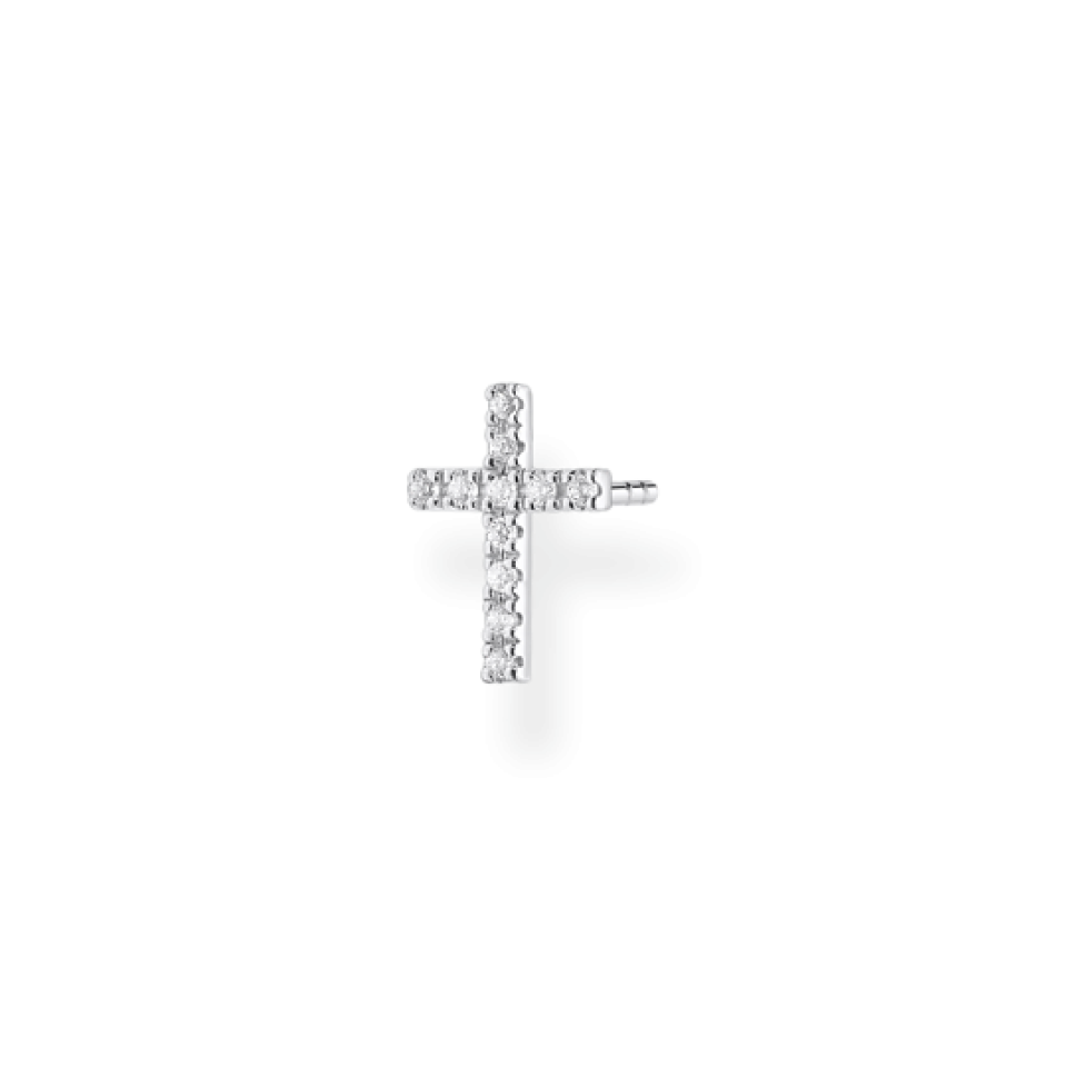 Boucle d'oreille pour femme en argent 925, cubic zirconium, croix - H2131-051-14 - Thomas Sabo
