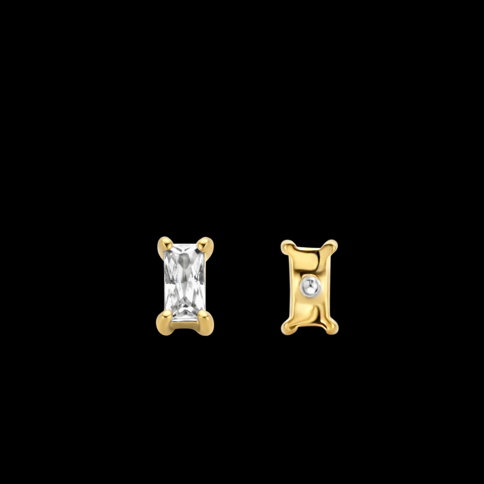 Boucles d'oreilles pour femme en argent 925, zircons coupe baguette - 7865ZY - Ti Sento Milano