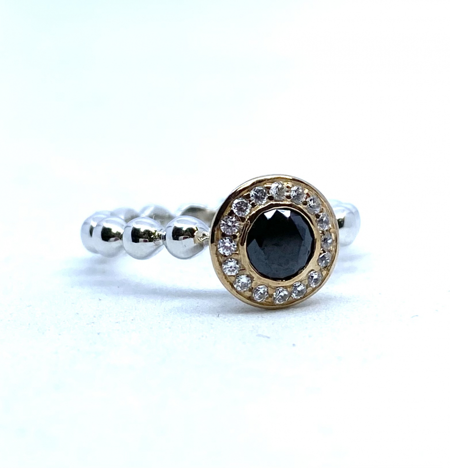 Bague pour femme en argent 925, zircons - ESR1115 - Empress