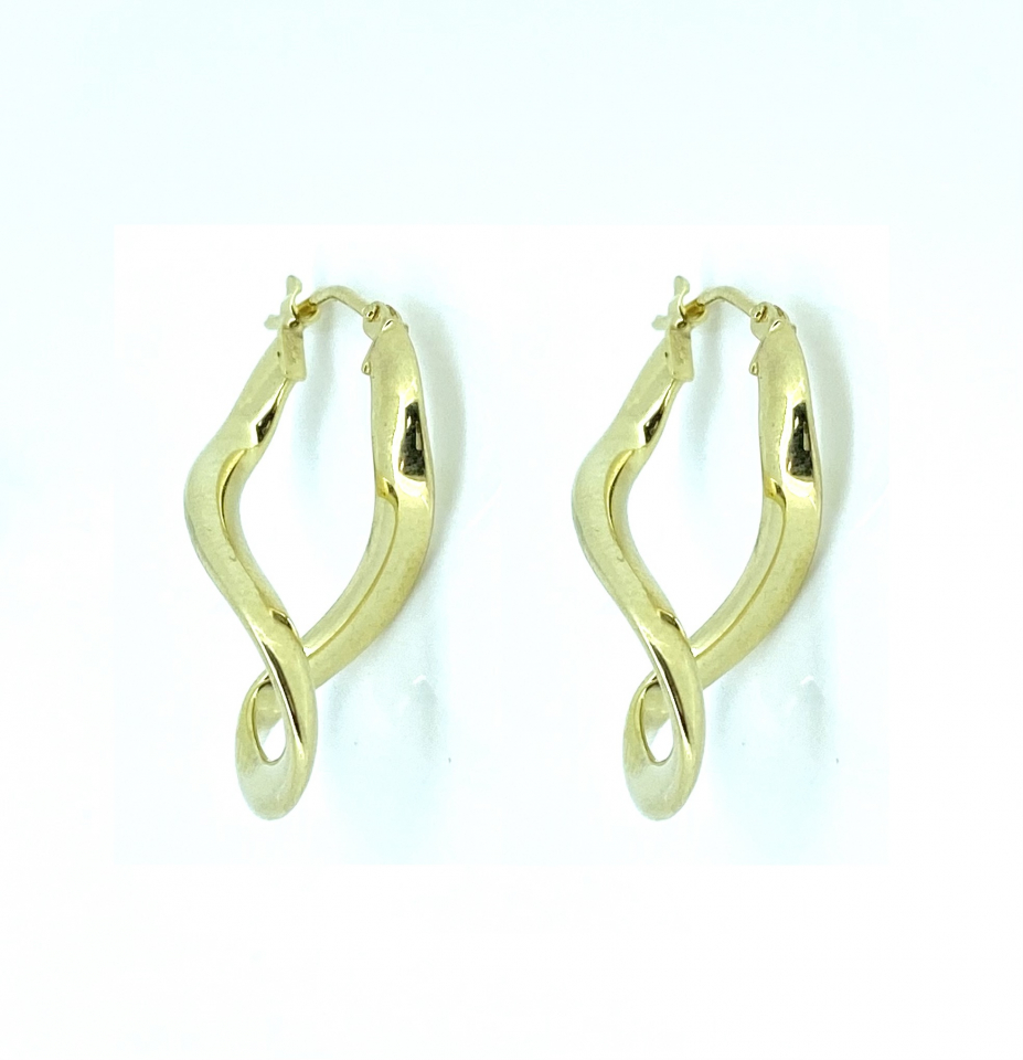 Boucles d'oreilles pour femme en or 10k, fouchettes - BO312 - Shiny