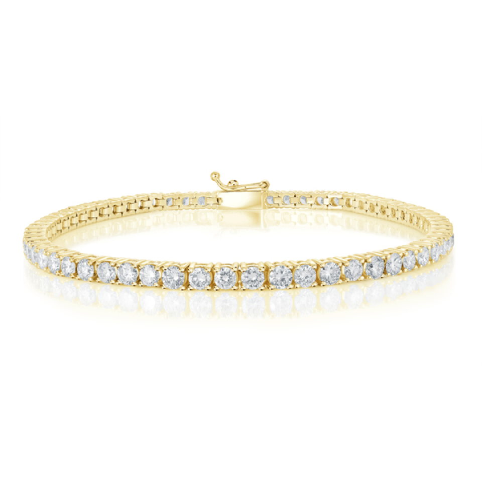 Bracelet tennis en or 14k, 1.19 carat de diamants VS fabriqués en laboratoire - TB-001-015YLG - MALO