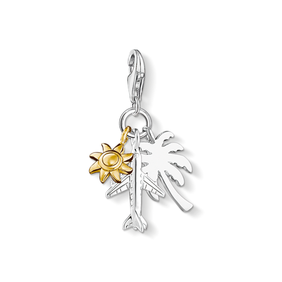 Breloque pour femme en argent 925, palmier, avion, soleil - 1430-413-21 - Thomas Sabo