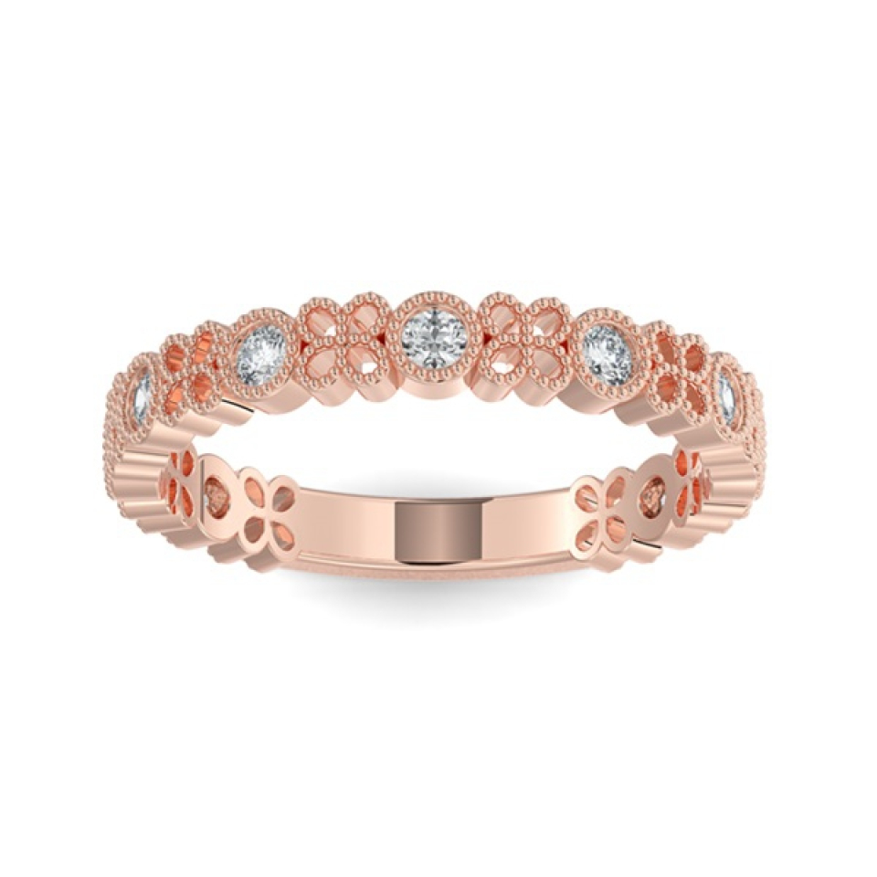 Jonc pour femme en or 14k, 0.27 carat de diamants I-1 - STB-010P - MALO