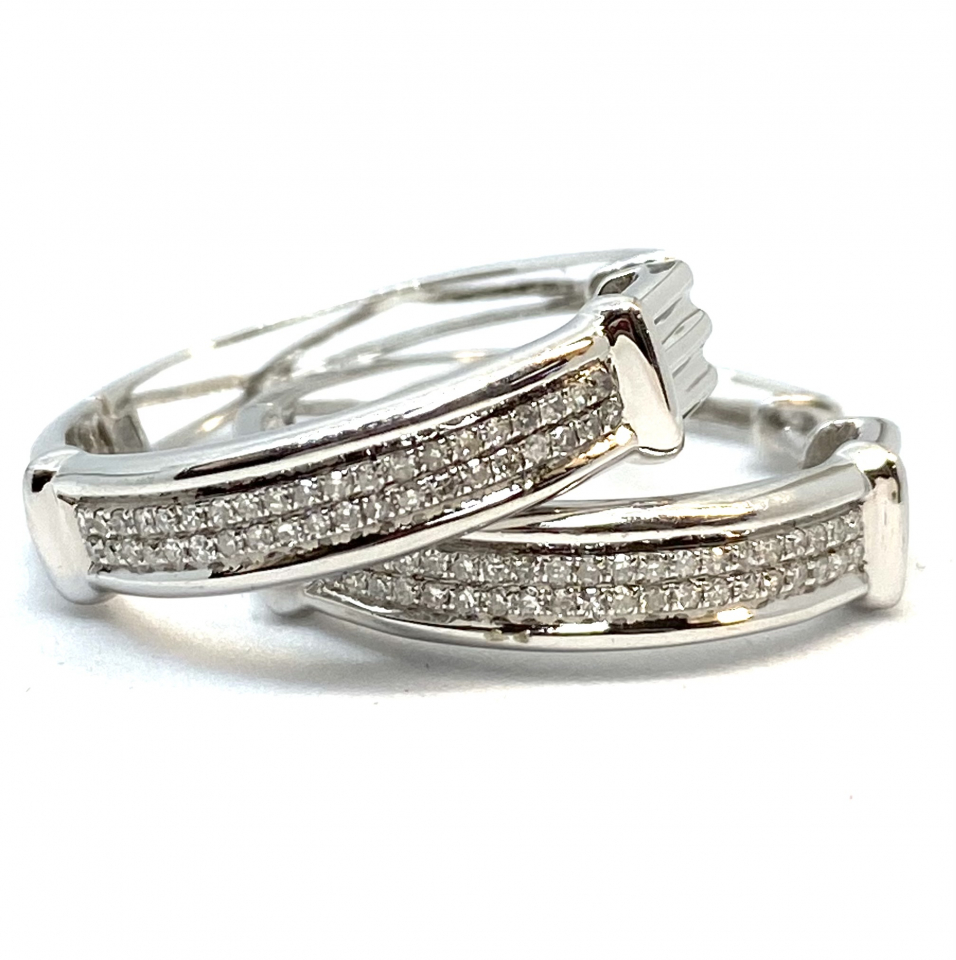 Boucles d'oreilles pour femme en or 14K, 80 diamants pour 0.2 carat - BO012 - Empress