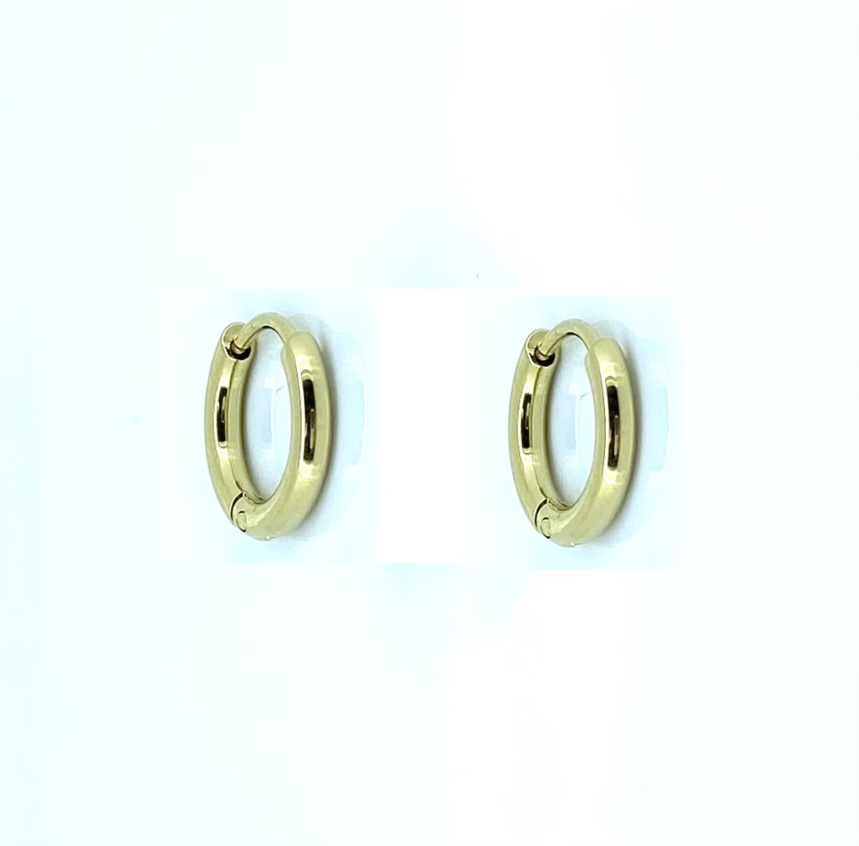 Boucles d'oreillles unies pour femme en stainless - BO-NATH100-G - Nathalie Belanger
