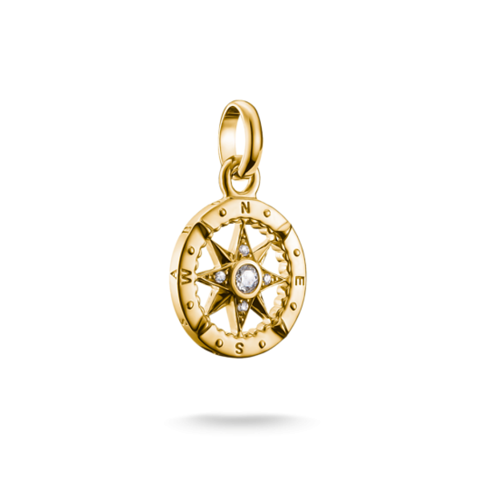 Breloque pour femme en argent 925, cubic zirconium, rose des vents - CC1261-414-14 - Thomas Sabo