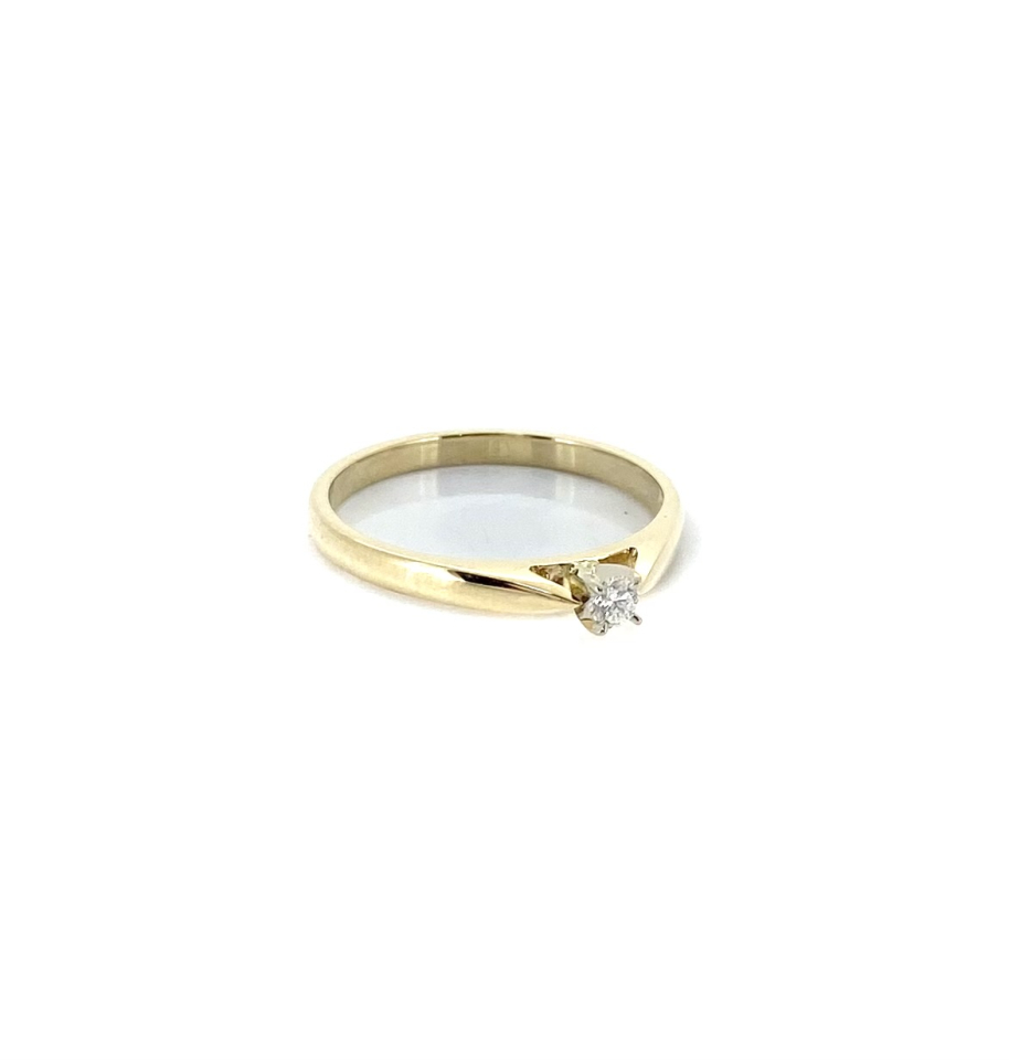 Bague solitaire pour femme en or 14k, 1 diamant SI-1, I de 0.11 carat - CL43 - REC