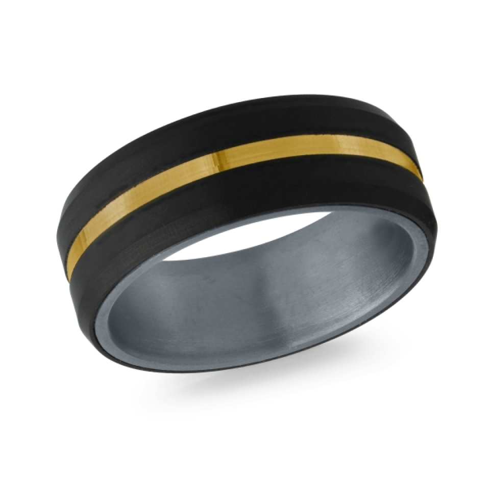 Jonc pour homme en or 14k et tantalum - MRDTS-042-8Y - MALO