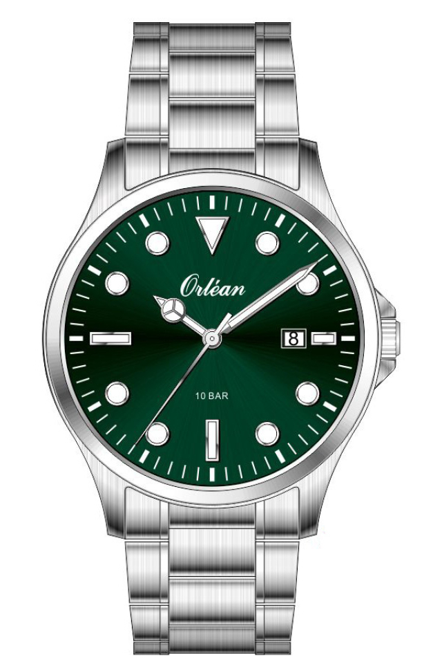 Montre pour homme en stainless, date, 10ATM - ME3675 - Orléan