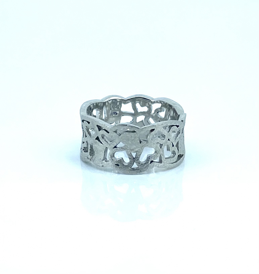 Bague pour femme en argent 925, coeurs