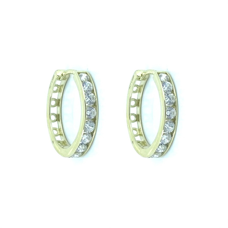 Boucles d'oreilles pour femme en or 10k, cubic zirconium