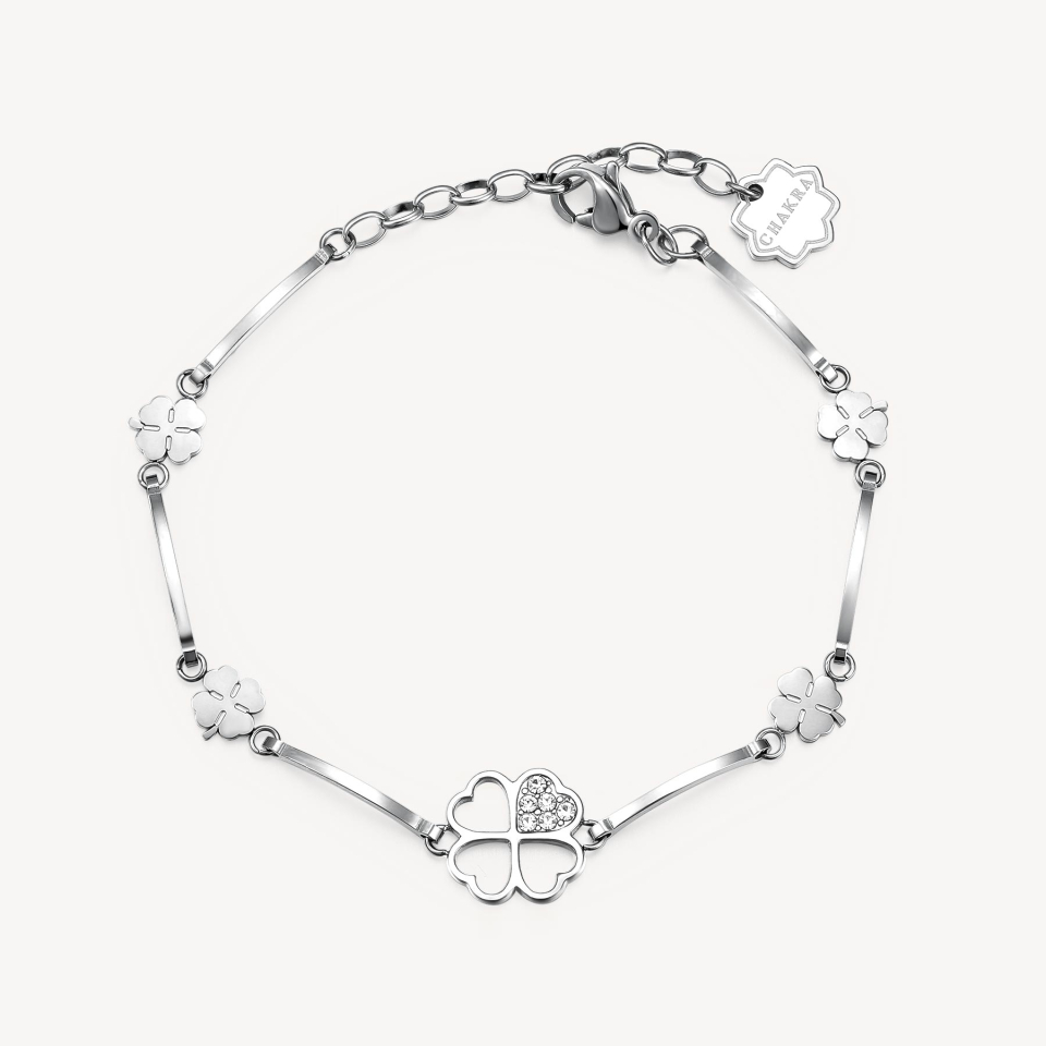 Bracelet pour femme en stainless, cubic zirconium, trèfle à quatre feuilles, coeurs - BHKB011 - Brosway
