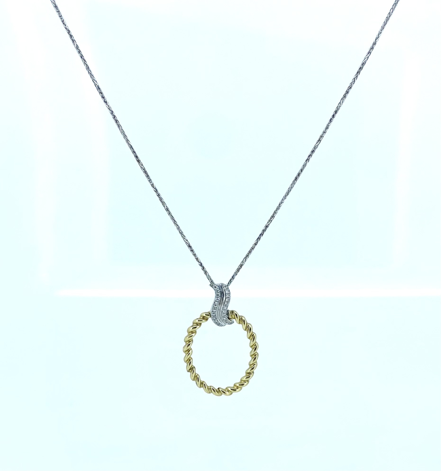 Pendentif pour femme en or 14k, 21 diamants pour 0.04 carat