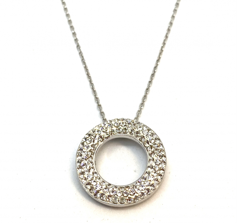 Pendentif pour femme en argent 925, cercle garni de zircons - PEND217 - Arezzo