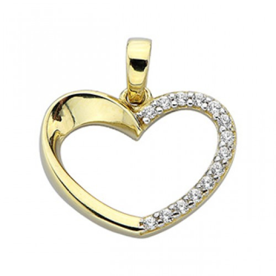 Pendentif pour femme en or 10k, cubic zirconium, coeur