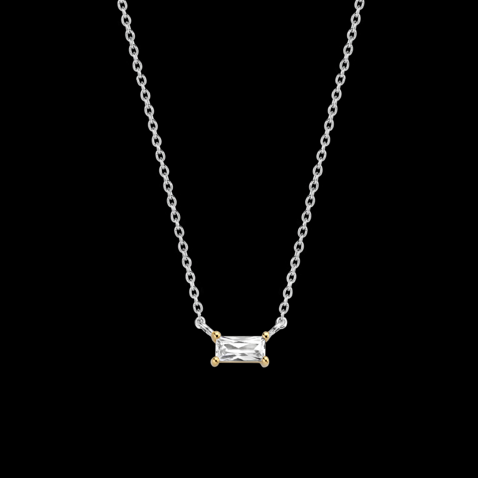 Pendentif pour femme en argent 925, zircon coupe baguette - 3977ZY/42 - Ti Sento Milano