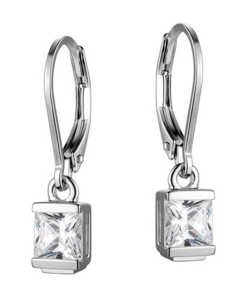 Boucles d'oreilles pour femme en argent 925, cubic zirconium - R2LBMH0004 - ELLE
