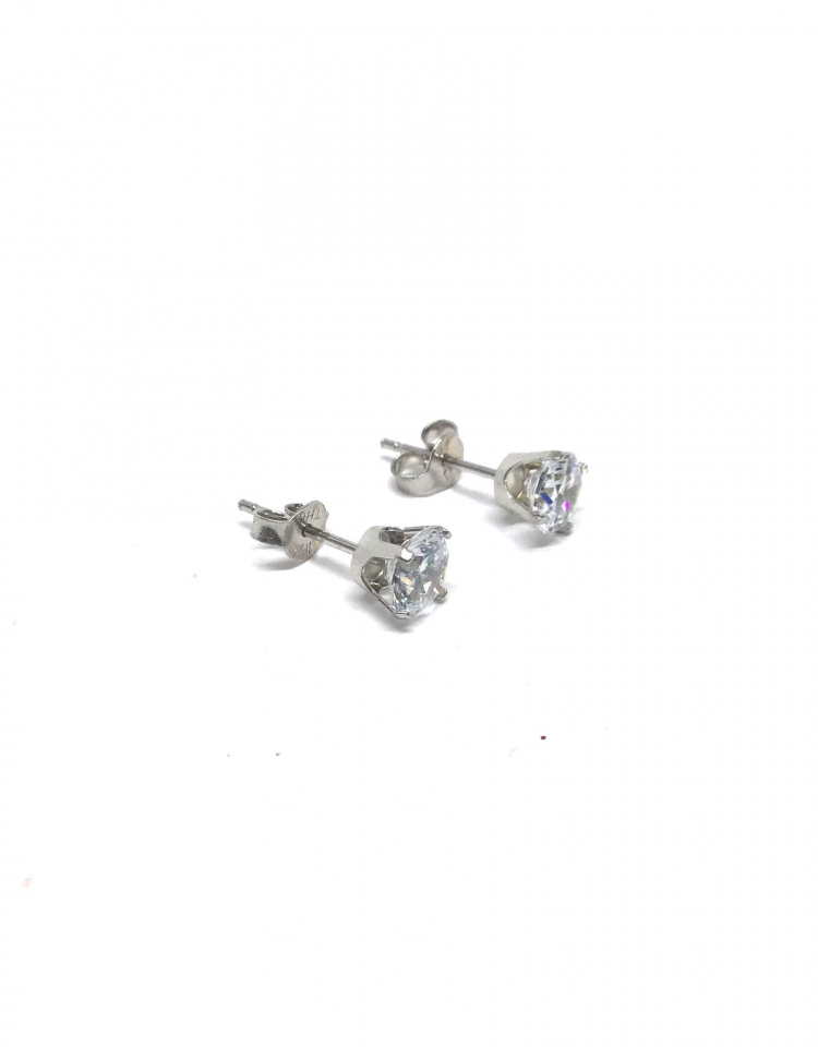 Boucles d'oreilles studs 10K, pierres synthétiques - B.OBL20PTS - C.B.E