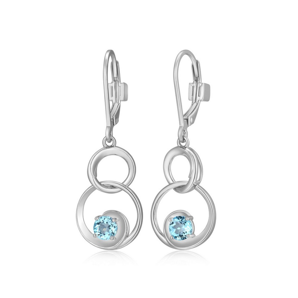 Boucles d'oreilles pour femme en argent 925, topazes - R2LCSY126G - ELLE