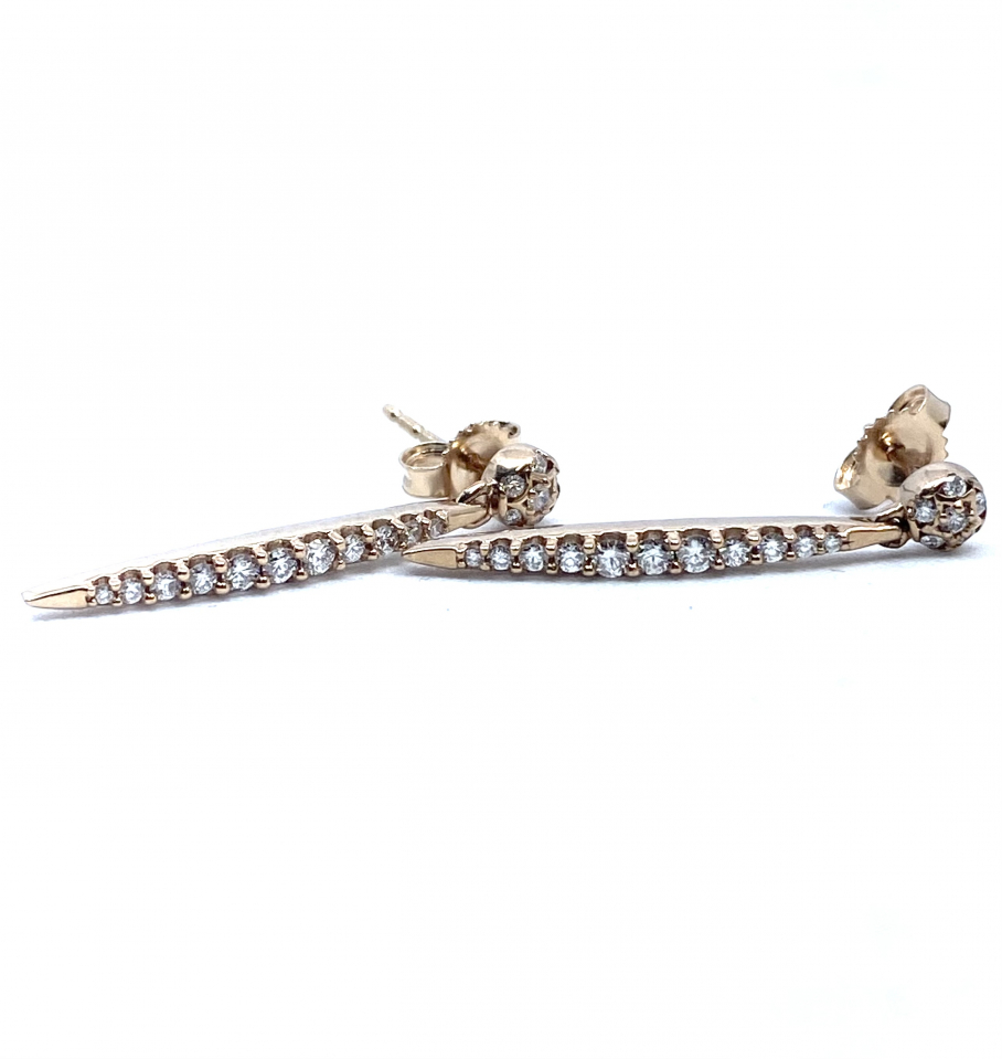 Ensemble de pendentif et boucles d'oreilles pour femme en or 10k, 0.47 carat de diamants - AMRF-5208 - Ammar