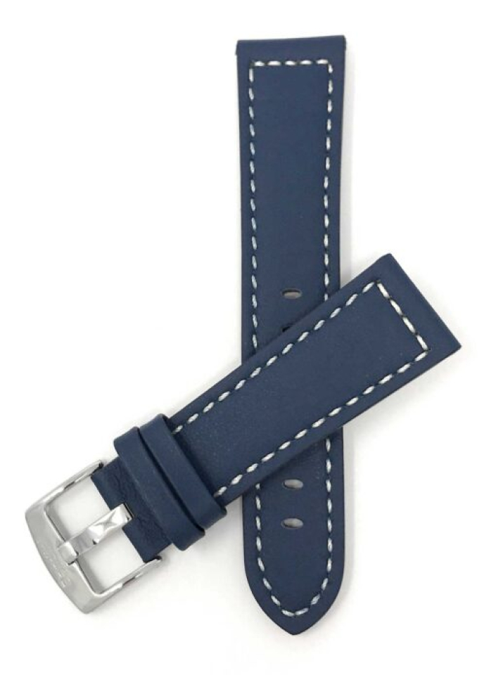 Bracelet de montre en cuir tressé blanc et stainless - 516S.24.BL - Banda Swiss