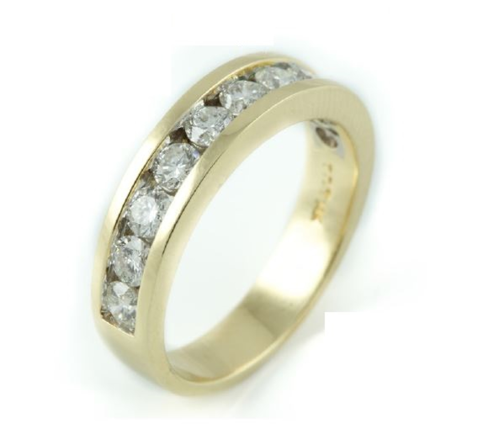 Jonc semi-éternité, 10 diamants pour 75 points total - R82579-75PTS - Image Design