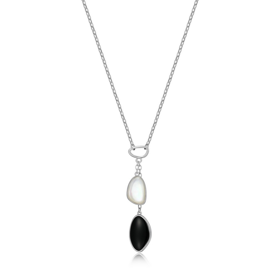 Pendentif pour femme en argent 925, agathe, nacre de perle - R0LBVB2746 - ELLE