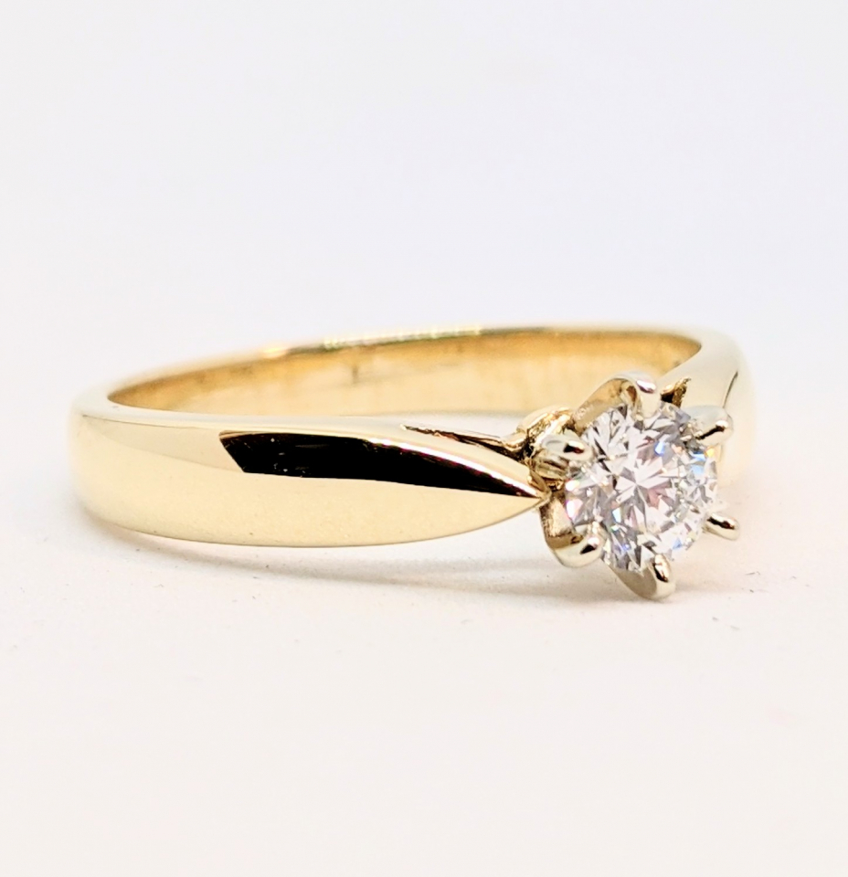 Bague or 10K, 1 diamant de 0.26 carat VS-1 K - CL45 - Fortier Design