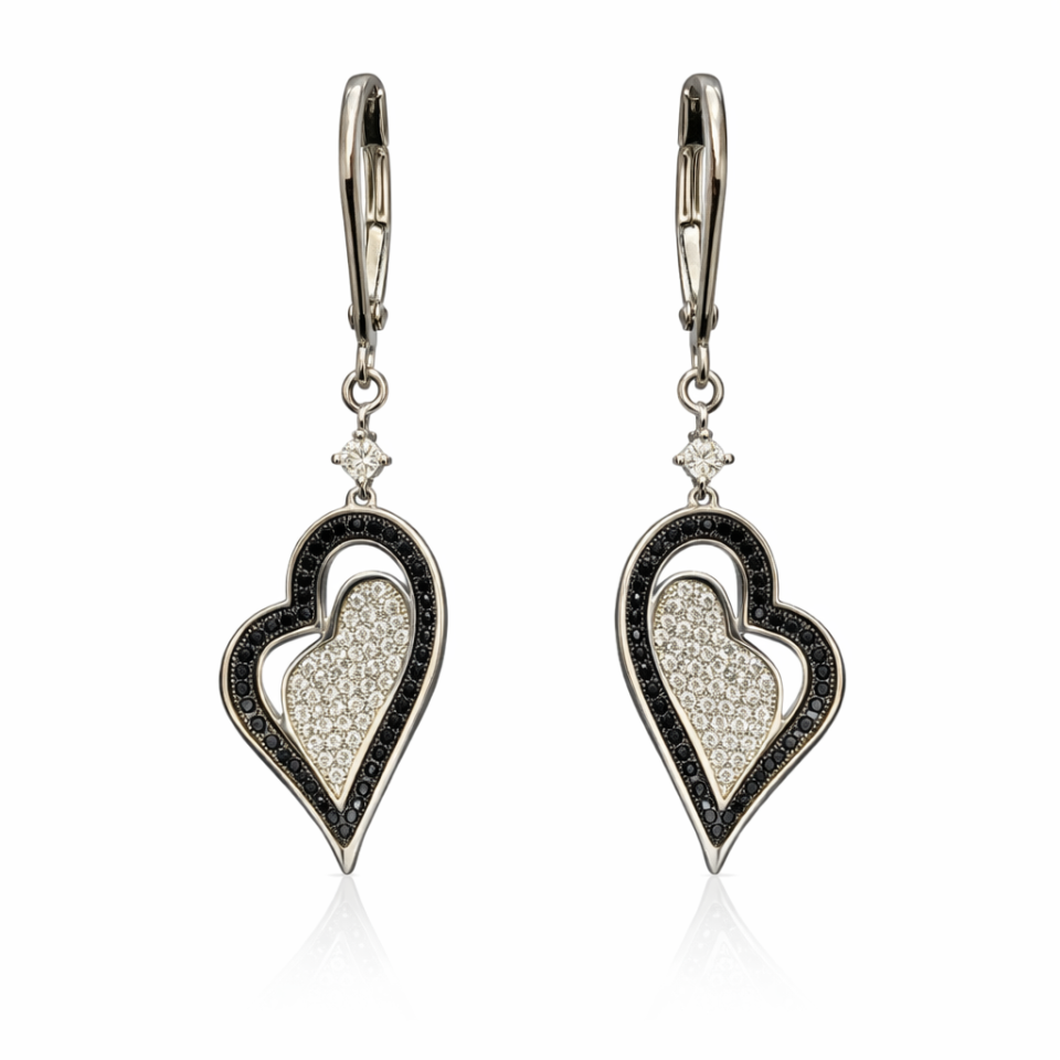Boucles d'oreilles pour femme en argent 925, cubic zirconium - BO576 - Divers